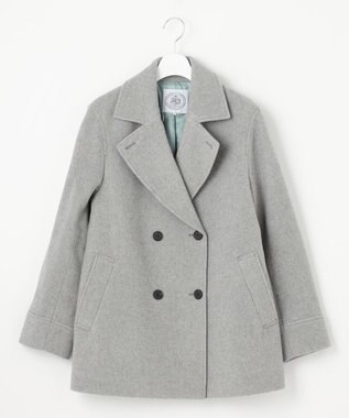 J.PRESS LADIES L Jackal 140sソフトメルトン Pコート ライトグレー系