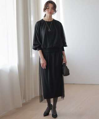 組曲 S 【WEB限定】チュールニット×リバーシブルスカート セット ブラック系