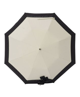MOONBAT 【ランバン オン ブルー（LANVIN en Bleu）】晴雨兼用折りたたみ日傘　ビジューリボン ベージュ