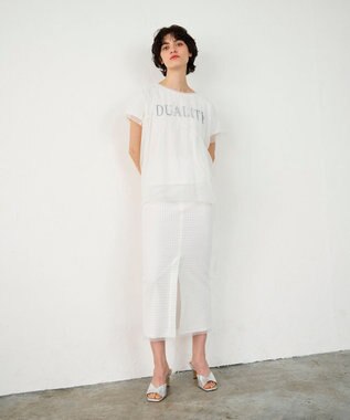 GRACE CONTINENTAL チュールレイヤードトップ ホワイト