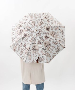 AURORA 【 Beaurance （ビューランス）】サマーシールド プリント夢が棲む場所　晴雨兼用傘（長傘） ペールコーラル