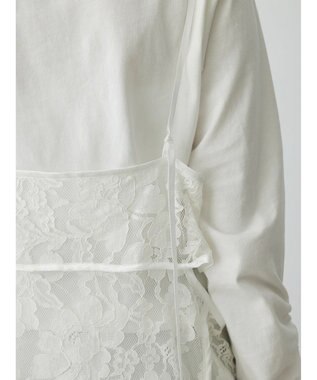 Green Parks AnriettMusee シャーリングスリーブＴシャツ＋レースキャミソールＳＥＴ Off White