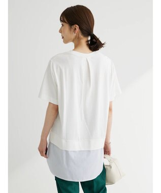 Green Parks 布帛レイヤー半袖チュニック Off White