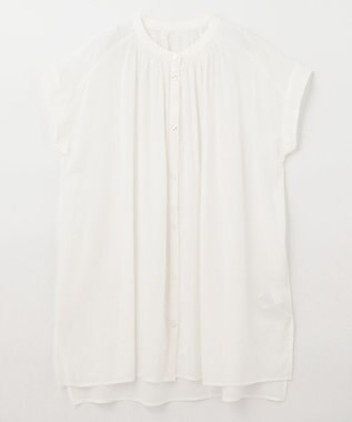 ANY 【洗える】シャーリングチュニック ブラウス アイボリー系