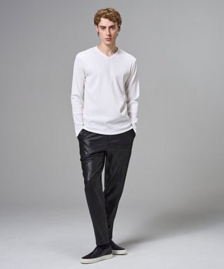 JOSEPH HOMME テックリブジャージー　Vネックカットソー ホワイト系