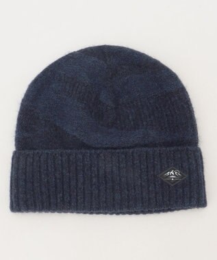 JOSEPH ABBOUD MOUNTAIN 【イタリア糸使用/軽量】ブークレーカモフラージュ ニット帽 ネイビー系2