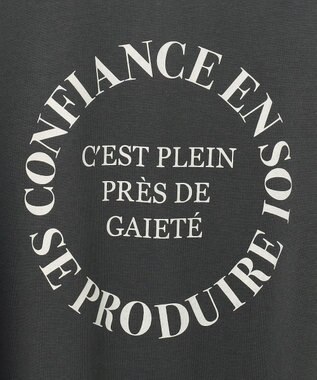 ANY フレンチスリーブロゴTシャツ チャコール