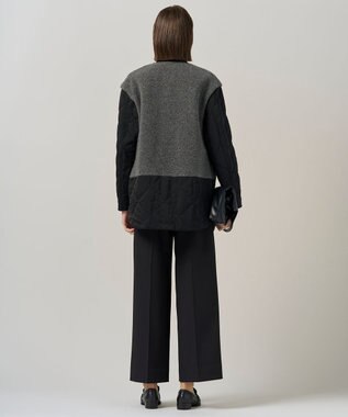 ICB 【洗える】 トリアセボディシェルピーチ ワイドパンツ ブラック系