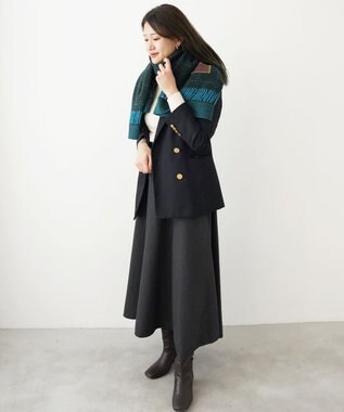 nitorito 【UNISEX】stamp チェック柄 3WAY ストール green