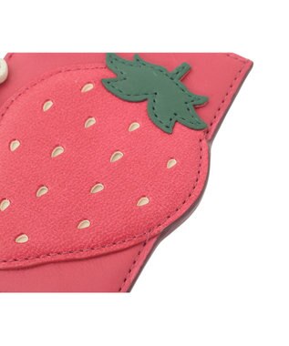 genten フルーツマーケット はみ出しパスケース「いちご」 アカ