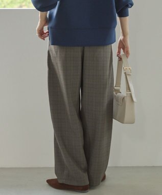 AMERICAN HOLIC ウールライクカーブスラックスパンツ Check Brown