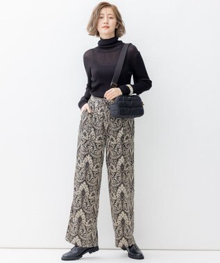 23区 【SLOW/一部店舗限定】シアーリブ タートルネックニット ブラック系