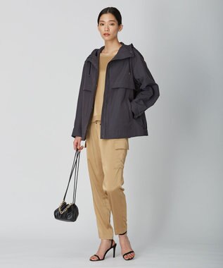 ICB チェーン付きミニ巾着バッグ ブラック系