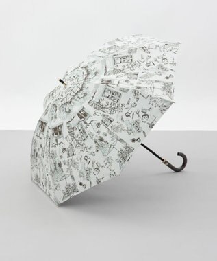 AURORA 【 Beaurance （ビューランス）】サマーシールド プリント夢が棲む場所　晴雨兼用傘（長傘） ミントグリーン