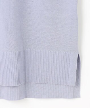 J.PRESS LADIES L 【洗える】HOODIE ニット パーカー サックスブルー系