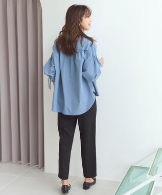 Feroux 【洗える】マリンテーパードパンツ ブラック系