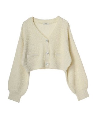 earth music&ecology ポコポコヤーンショートカーディガン Off White
