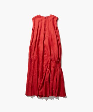 ATON NATURAL DYD LINE LAWN ｜ サイドタックドレス RED