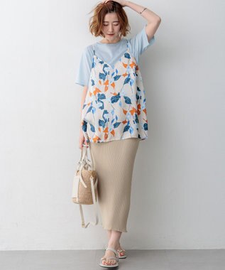 23区 【SLOW/一部店舗限定】ホールガーメント リブニット スカート ベージュ系