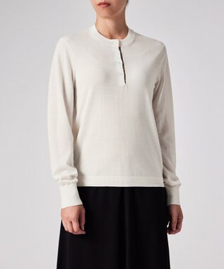 Paul Smith ドレープウール ストライプ ヘンリーネック ニット