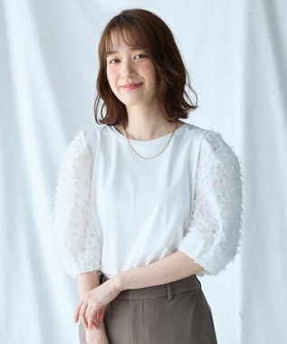 シルケットスムースジャガードスリーブプルオーバー