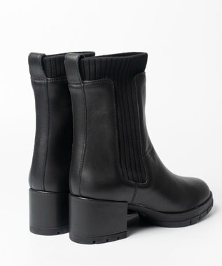 BONTRE 【UNISA/ウニサ】サイドリブニットショートブーツ ブラック