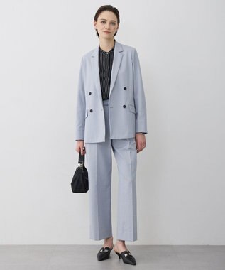 ICB L 【新色追加・WEB限定カラーあり】BackSatinAmunzen バンドカラーブラウス ブラックベース×ストライプチェーン柄