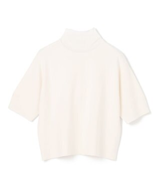 BEIGE， 【洗える】LAURA / 半袖タートルニットトップス Ecru