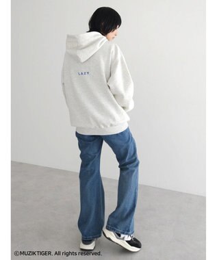 Green Parks ムジークタイガー／裏起毛刺しゅうフーディー Oatmeal