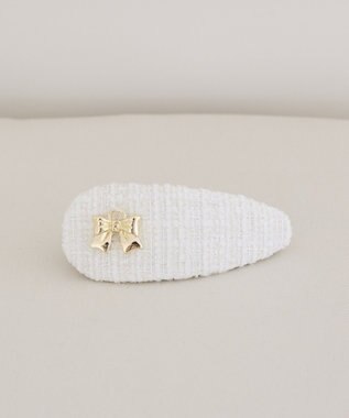 Maison de FLEUR ツイードリボンスリーピン Ivory
