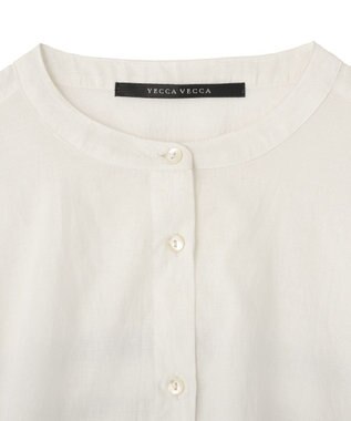 YECCA VECCA バック刺繍バンドカラーシャツ Off White