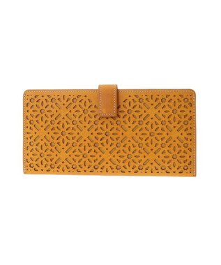 genten ダイヤカットワーク　マチなし長財布 イエロー