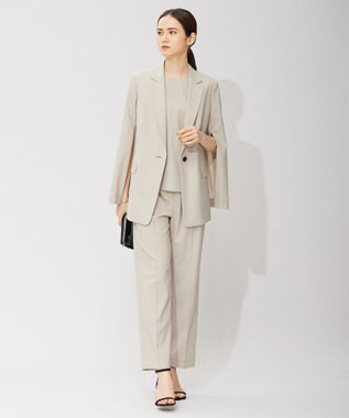 ICB 【洗える】 サマーウールトロ ストレートパンツ ライトオリーブ系