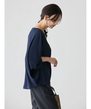 AMERICAN HOLIC イージーケア＋接触冷感　ドルマンブラウス Navy