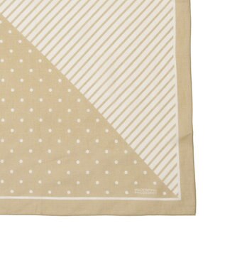 MOONBAT 【洗える/日本製】MACKINTOSH PHILOSOPHY チェックロゴ コットンスカーフ 65cm×65cm ベージュ