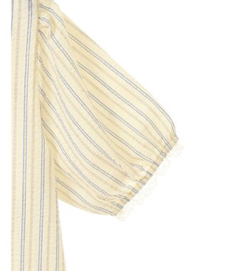 earth music&ecology ミニパフショートスリーブブラウス Sax