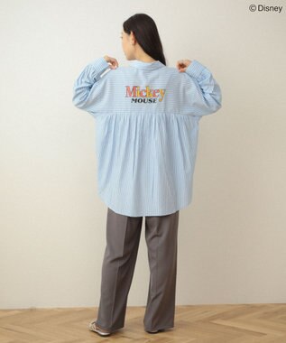 Green Parks ミッキー＆フレンズ／オーバーサイズシャツ Sax