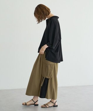 YECCA VECCA 【UVカット/接触冷感/遮熱】COOLカーゴロングスカート Khaki