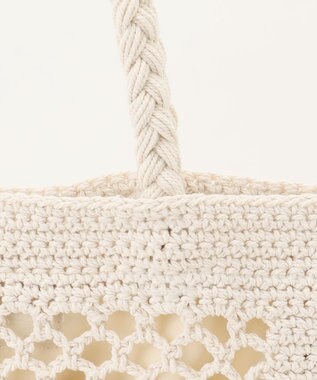 組曲 レタリングクロッシェトート バッグ アイボリー系