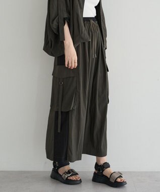 YECCA VECCA 【UVカット/接触冷感/遮熱】COOLカーゴロングスカート Charcoal Gray