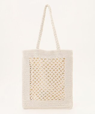 組曲 レタリングクロッシェトート バッグ アイボリー系