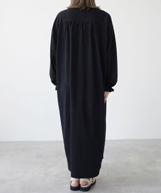 HAAG スマイルコットン LONG SLEEVE ONEPIECE ワンピース ブラック