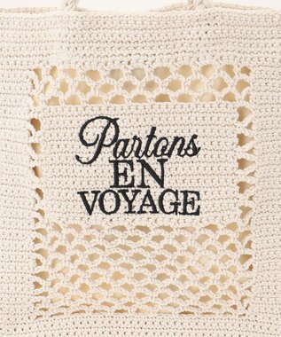 組曲 レタリングクロッシェトート バッグ アイボリー系