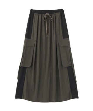 YECCA VECCA 【UVカット/接触冷感/遮熱】COOLカーゴロングスカート Charcoal Gray