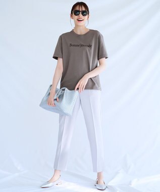 UNFILO 【ストレッチ/洗える】出会えるパンツ テーパード ライトグレー系