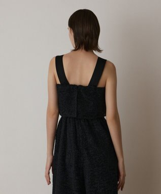 GRACE CONTINENTAL カットジャガードサロペット ブラック