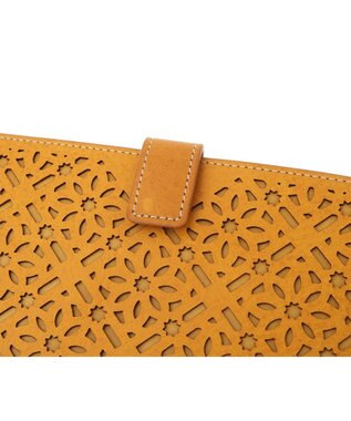 genten ダイヤカットワーク　マチなし長財布 イエロー