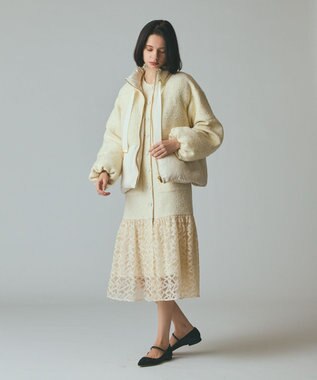 GRACE CONTINENTAL チュールコンビツイードワンピース キナリ