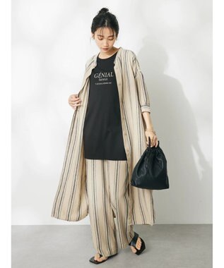 CRAFT STANDARD BOUTIQUE リネンレーヨンストライプイージーパンツ Stripe Beige