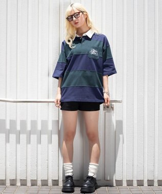 WEGO 【ユニセックス着用ITEM】ナンバリングラガーシャツ ダークグリーン